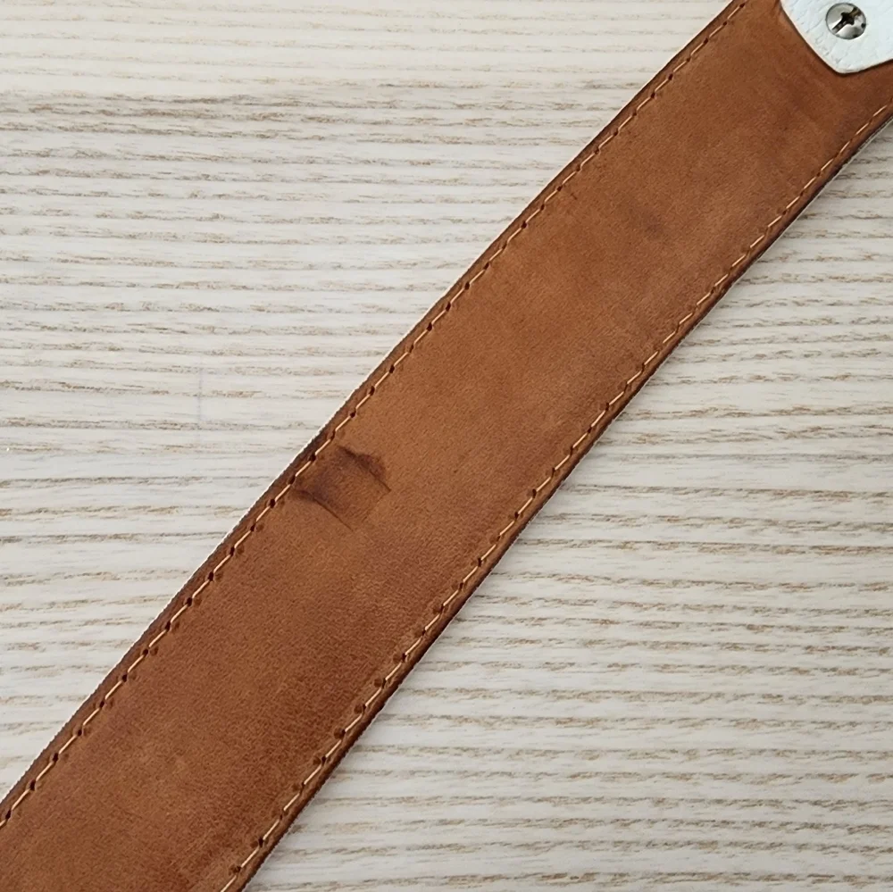 Roger Ximenez White French Calf Leather Belt